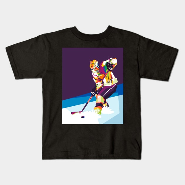 ice hockey wpap Kids T-Shirt by cool pop art house